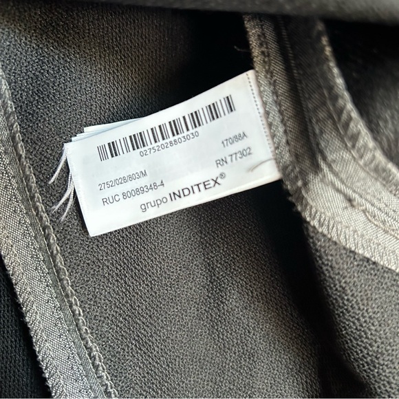 Zara Medium Grey Skater Dress ZW Collection Drop Waist - Picture 7 of 7